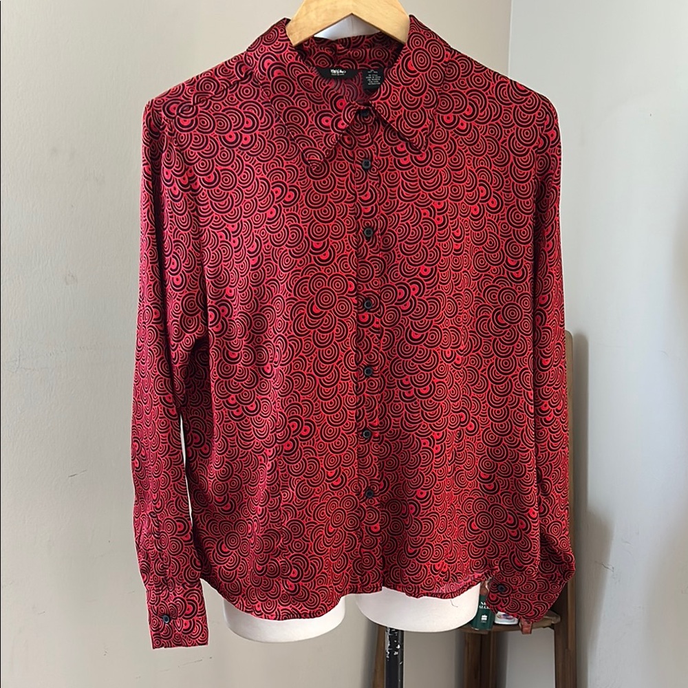 Massimo Women’s Red Pattern Silk XL Shirt like new